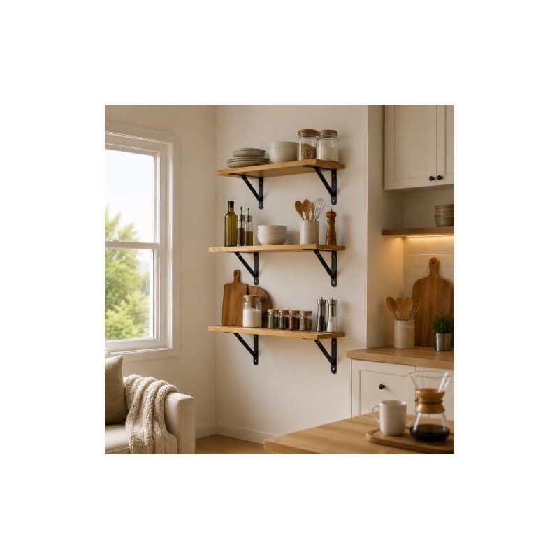 10 Piezas Escuadras para Repisas, Soportes para Estantes de 30cm,