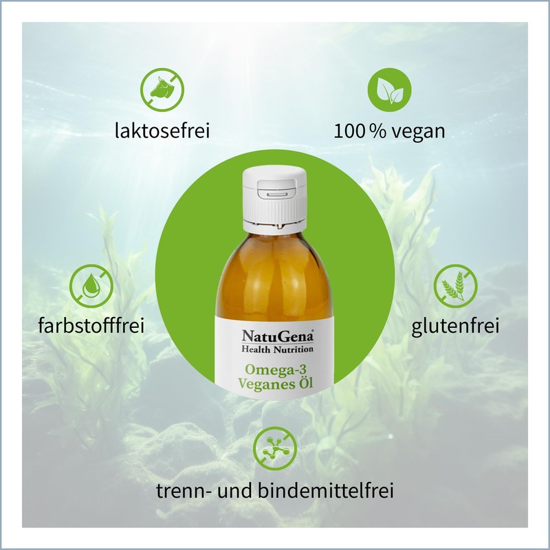 NatuGena Omega-3 Vegan Oil with Vegetable Algae Oil from Sustainable