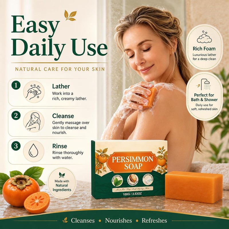 Veloxyn Persimmon Deodorizing Soap Bar – Cleansing Soap with Persimmon