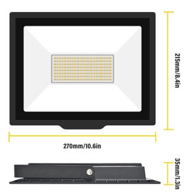 SKYWORLD 100W LED Flood Light 10000LM Outdoor Work Light Daylight Warm White Security Lights 6000K Floodlights IP66 Waterproof LED Lamp for Garden Yard Lawn Playground Stadium 2 Pack