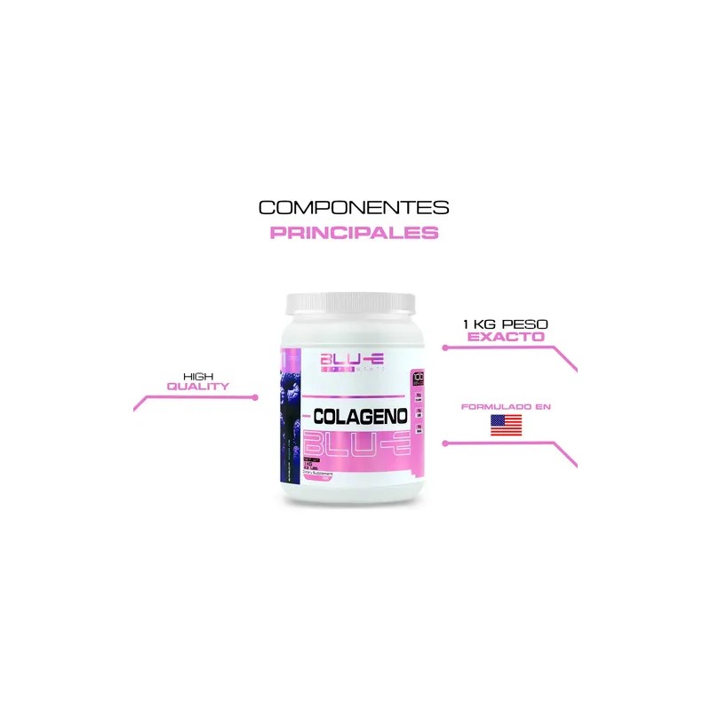 Colágeno 1kg Blu-e 100 Servicios Sabores Moras
