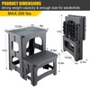 Folding 2-Step Stool for Adults Kids Non-Slip Collapsible Portable Step