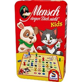 Schmidt Sp 51273 Kids’ Mensch ärgere dich nicht (Ludo) Travel Game in a Metal Tin [German Language]