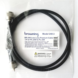 3' Feet Coaxial Cable Jumper Assembly LMR240 with Installed UHF Male PL259 Connectors BR240