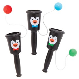 Baker Ross AX583 Penguin Catch Ball Games - Pack of 6, Our Catcher Scoop Perfect for Festive Activities, Parties or Xmas Eve Gifts