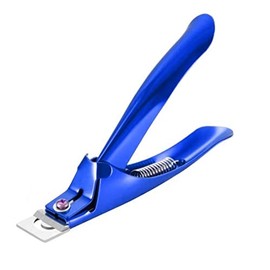 Acrylic False Nail Clipper Cutter - Stainless Steel Sharp Nails Edge Trimmer – By DMX INTL (Blue)