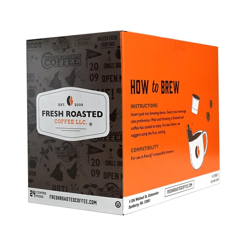 Fresh Roasted Coffee, Breakfast Blend, Light Roast, 24 Pods for