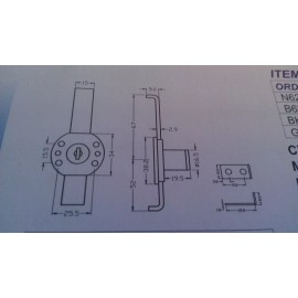 Lock Connection Nickle Plated Two Drawer Gang Lock - Keyed the same N628-110