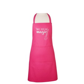 SiXsigma Sports Cotton Apron – Cute Novelty Baking & Cooking Gift for Women, Mum, Wife, Girlfriend, or Grandma – Large Pocket, Ideal for Kitchen, BBQ & Grill (Bright Pink)