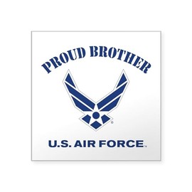 CafePress Proud US Air Force Brother Square Sticker 3 X 3 Square Bumper Sticker Car Decal