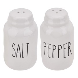 Farmhouse Style Scandi Nordic Ceramic Salt and Pepper Shakers Set White Vintage Retro Kitchen Decro