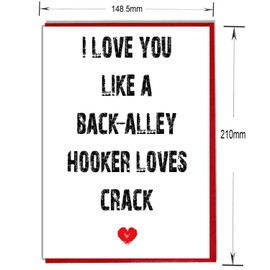 AK Giftshop I Love You Like A Back Alley Hooker Loves Crack - Funny/Rude Card