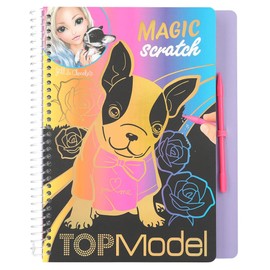 Depesche TOPModel 12410 Magic Scratch Book with 20 Pages Scratch Motifs, Book with Colourful Gradient and Scratch Pen