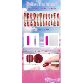 QQPPOLIU Red Press on Nails Coffin Shape Glue on Nails with Snake Pattern Design Fake Nails Long Nails Press Ons for Women and Girls 24Pcs