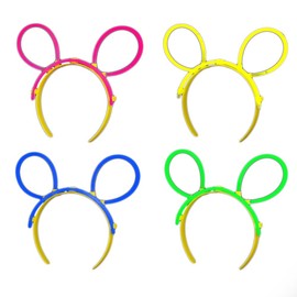 The Glowhouse Bunny Ears (Mixed), 5 x One-Size-Fits-All Headbands & 10 x Glow Sticks, Unisex-Adults, Multicolor, Costume Headwear