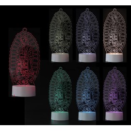 RBN Virgen De Guadalupe LED Multi Color Light Cutout Baptism Centerpiece 1st Communion Children Kids Party Favors Decor Christening Lady Guadalupe - 6 PCS