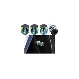 Mandark Bling Car Tire Valve Stem Caps, 4PCS Crystal Rhinestone Vehicle Tyre Valve Cover, Dustproof Automotive Exterior Protecetion Accessories, Universal for SUV Sedan Truck (Multicolor-A)