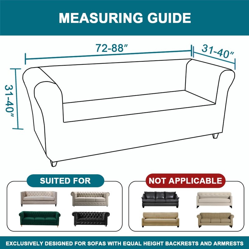 Turquoize Stretch Chesterfield Sofa Covers for Living Room Soft Sofa