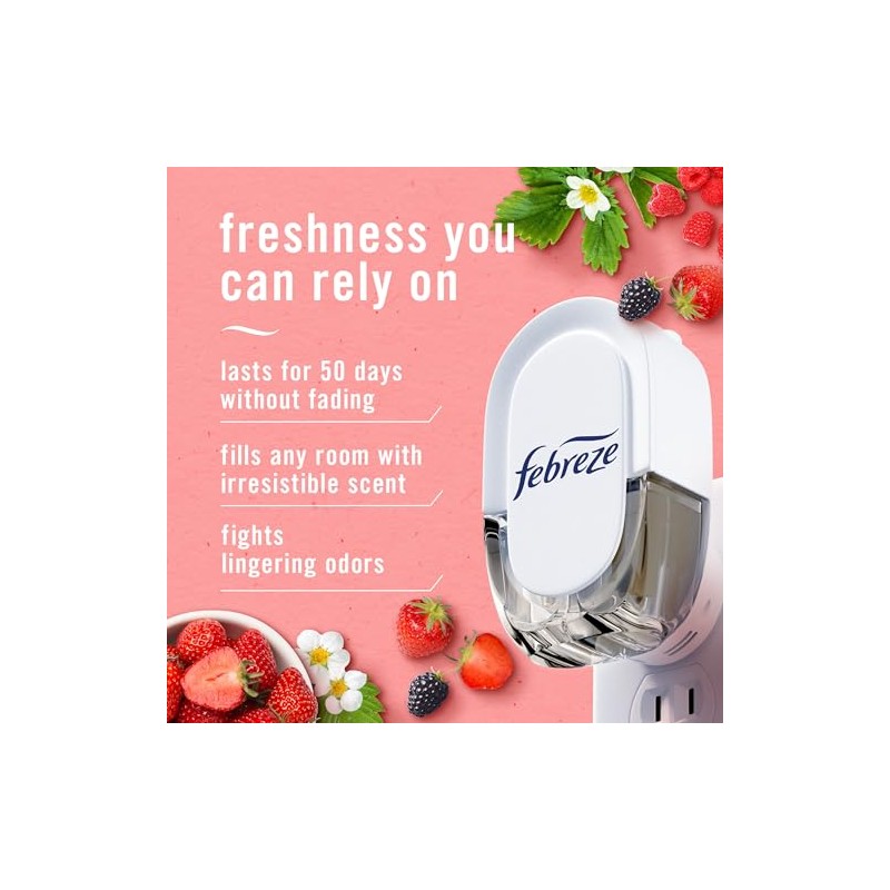 Febreze Plug In Air Freshener, Odor-Fighting Scented Oil Refill, Air