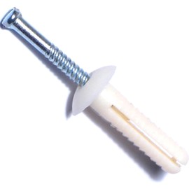 Hard-to-Find Fastener 014973285449 Nylon Mushroom Nail Drive Anchors, 1/4 x 1, Piece-100