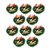 10PCS Dollhouse Christmas Wreaths Simulation Plastic Garland Model for 1/12