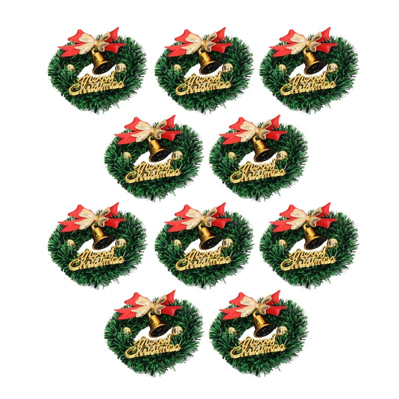 10PCS Dollhouse Christmas Wreaths Simulation Plastic Garland Model for 1/12