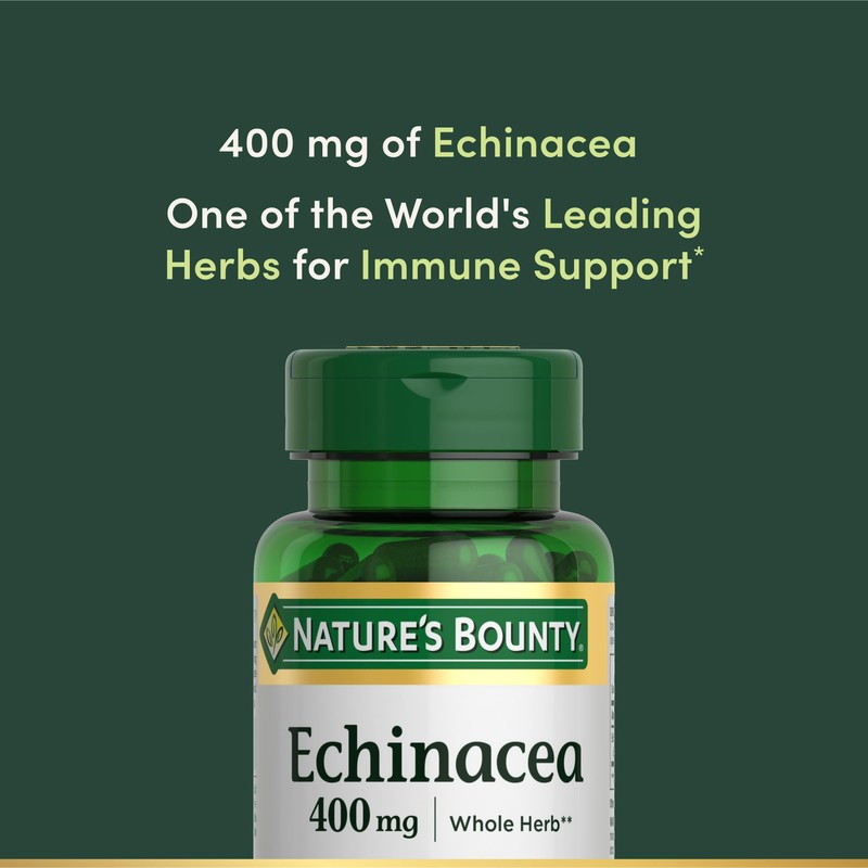 Nature's Bounty Echinacea, Herbal Supplement, Supports Immune Health, 400mg, 100