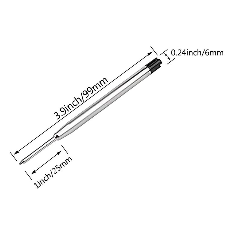 5 x Blue Ink Pen Refills for Parker Ballpoint Pens,