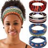 4 Pieces African Headbands Knotted Wide Yoga Stretchy Bandeau African