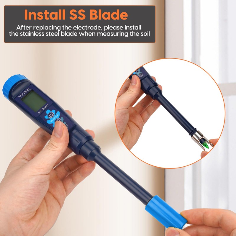 YINMIK Soil pH Tester Probe for YK-S01E, Blue Electrode Replacement