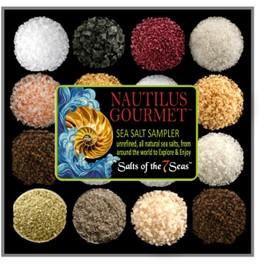 Salts of the 7 Seas Nautilus Sea Salt Sampler in a Clear Plastic Case