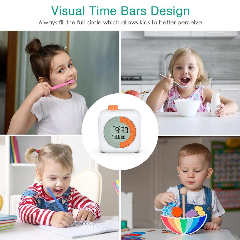 ORIA Visual Timer, 3-in-1 Clock with Visual Timer, Large LCD