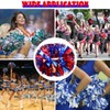 Hooshing 2PCS Blue and Red Pom Poms Cheerleading Rainbow Cheer
