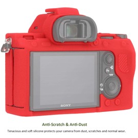 Easy Hood Alpha 7 III Kameratasche Silikon hülle für Sony A7III Weiches Silikon Gummi Schutzgehäuse Skin Camera Protector Cover,Kompatibel mit a7R III a7RIII ILCE-7RM3 a73 a7R3 a7R Mark III,Rot