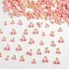 50Pcs Cherry Nail Charms 3D Pink Fruit Nail Supplies Spring