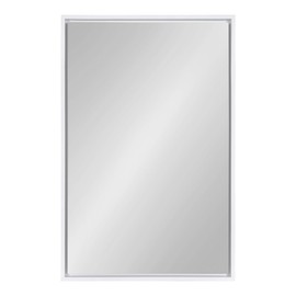 Kate and Laurel Evans Modern Framed Floating Wall Mirror, 24" x 36", White, Contemporary Chic Accent Mirror