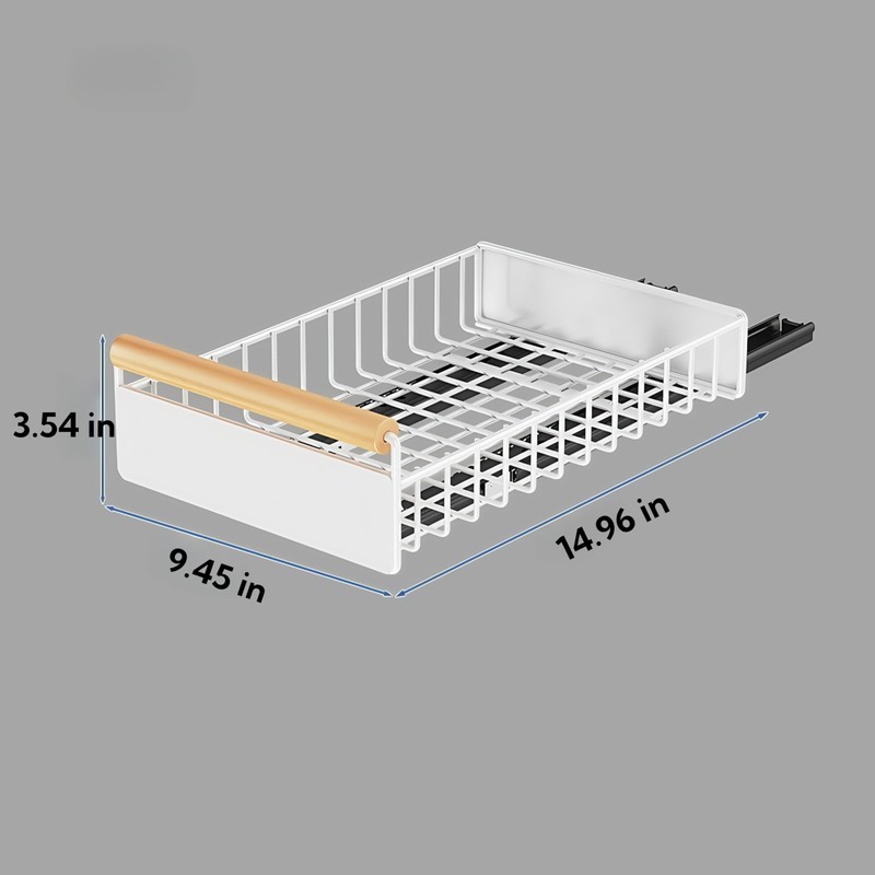 Pull-Out Double/Single Tier Dish Rack for Cupboard, Slide Out Dish