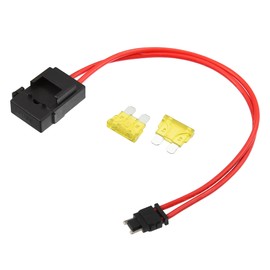 X AUTOHAUX 32V Low Profile Mini Fuse Adapter Kit with 2pcs 20A Blade Style Fuse