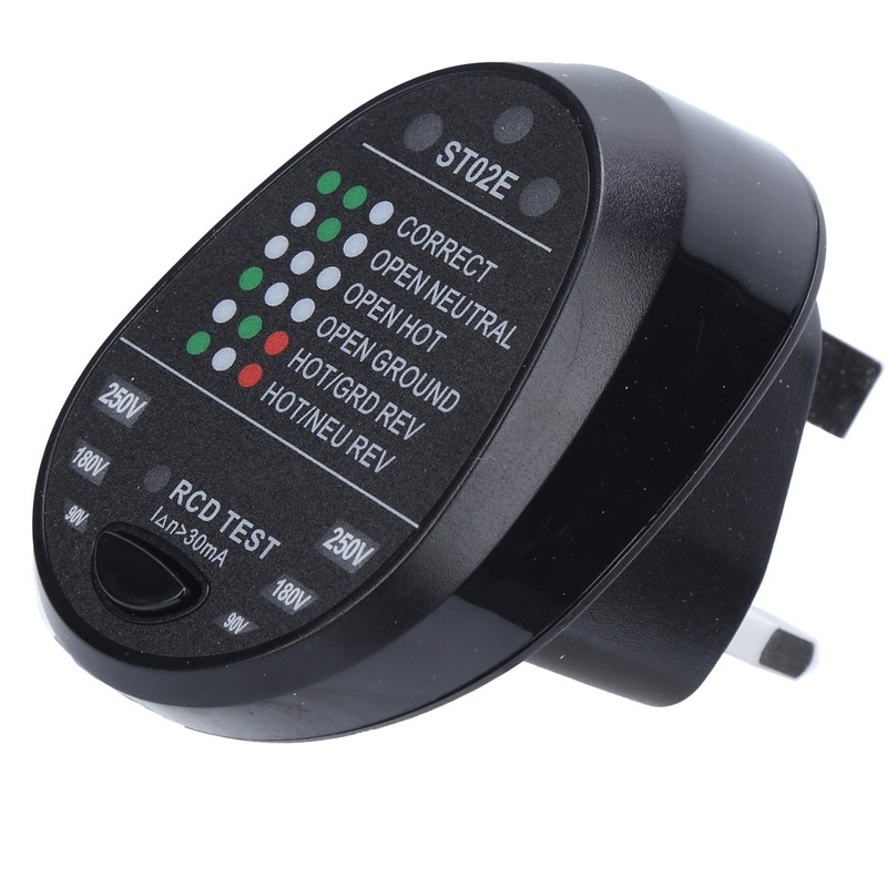 ST02E Socket Tester with LED Display Power Polarity Detector for