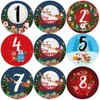 144 Christmas Countdown Advent Number Stickers 30mm Glossy Stickers