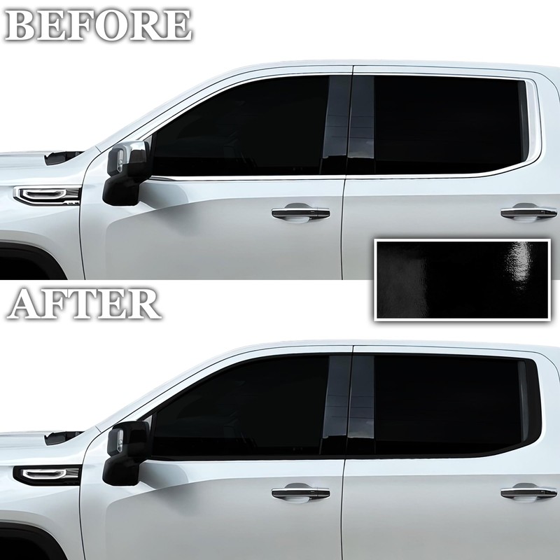 BOGAR TECH DESIGNS Side Window Trim Chrome Delete Overlay Film