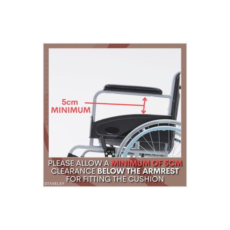 Staveley Wheelchair Full Cushion – Extra Thick Padded Seat Cushion,