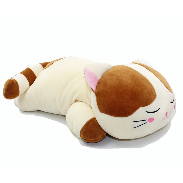 Vintoys Sleeping Cat Hugging Pillow Stuffed Animals Plush Soft Toy Brown 23.5"