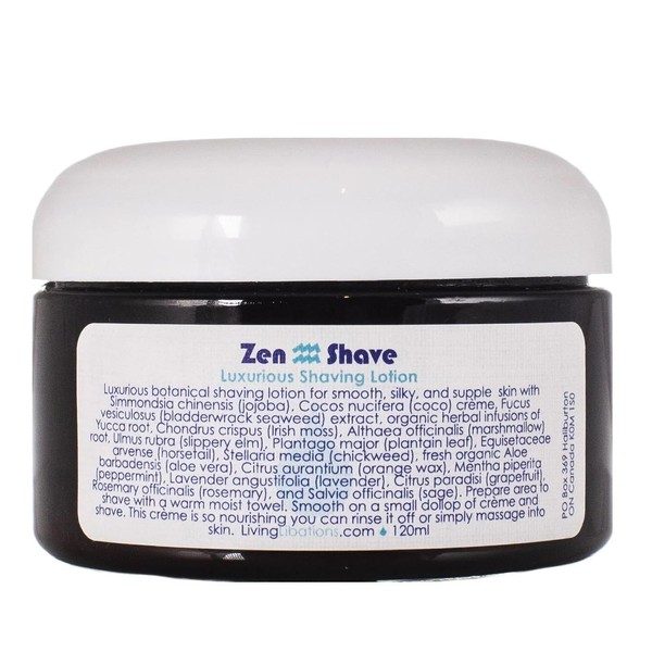 Living Libations - Organic/Wildcrafted Zen Shave Lotion (4 oz / 120 ml)