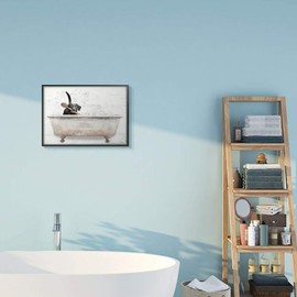 Stupell Industries Happy Labrador in Rustic Bubble Bath Design Wall Art, 16x20, Off- White