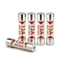 5 Pack Static Arc 13A Ceramic Fuses BS1362 13 Amp 240V/250V Plug Top Fuse, 6.3x25mm for UK Mains Electrical Appliances, Household Fuse for Plugs (5 pcs)