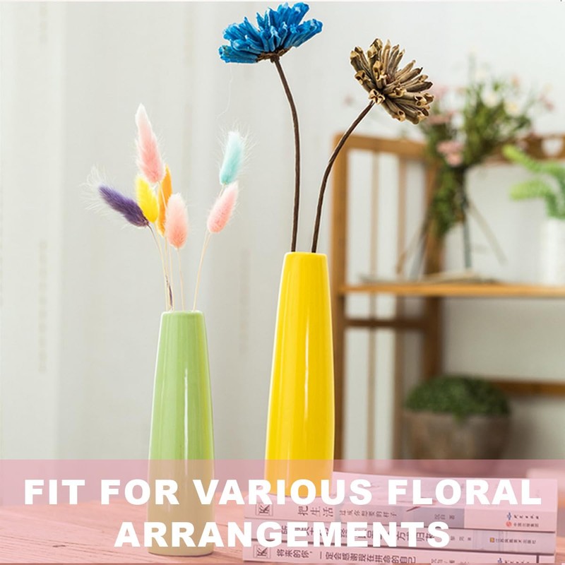 6.5Inch Empty Yellow Ceramic Small Bud Vase Mini Tall Conic