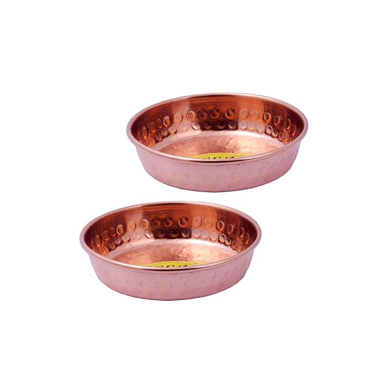 SHIV SHAKTI ARTS Handmade Set of 2 Pure Copper Halwa