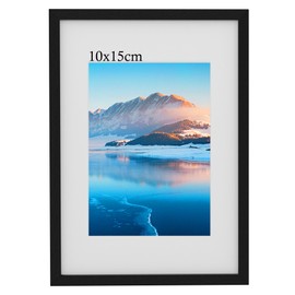 10 x 15 cm Frame Black Wood, 4 x 6 Inch Picture Frame, 10 x 15 cm Photo Frame, Wall Mounted 10 x 15 cm Poster Frame, for 8.9 x 12.7 cm Format (with Jammed Paper), Bedroom and Living Room Decoration