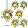 6pcs 6 Pcs 9" Lemon Wreaths Blueberry Eucalyptus Cabinet Flowered